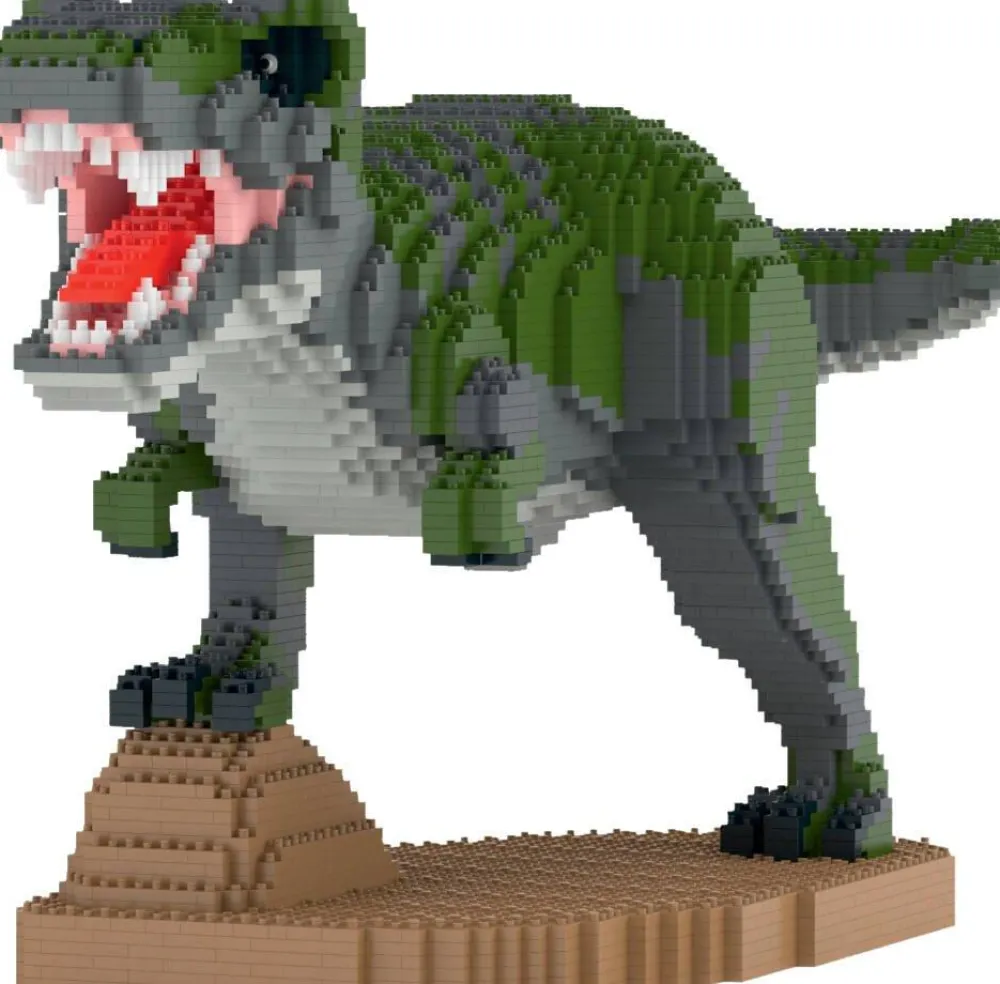 Jekca Jecka Blocs De Construction - T-rex Furieux Vert^ Dinosaures