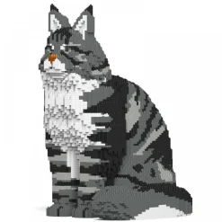 Jekca Jecka, Blocs De Construction - Chat Maine Coon Gris Assis^ Ferme, Univers Agricoles Et Animaux