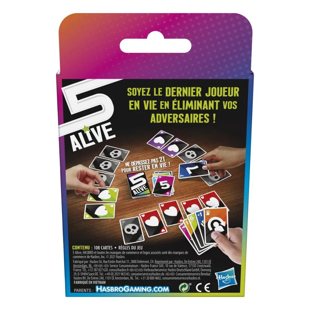 Hasbro Gaming jeu de cartes 5 Alive^ Jeux De Voyage