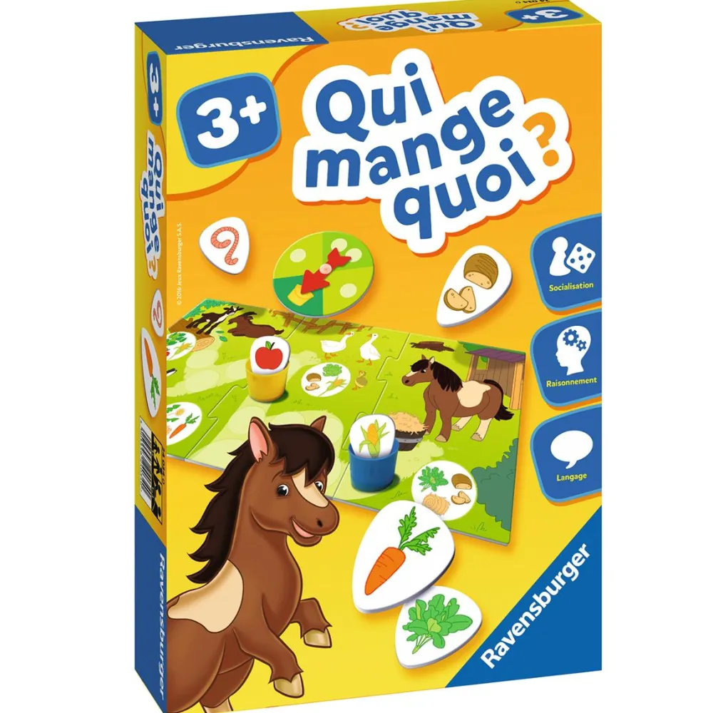 Ravensburger Jeu de découverte Qui mange quoi ?^ Apprentissage Des Animaux Et De La Nature