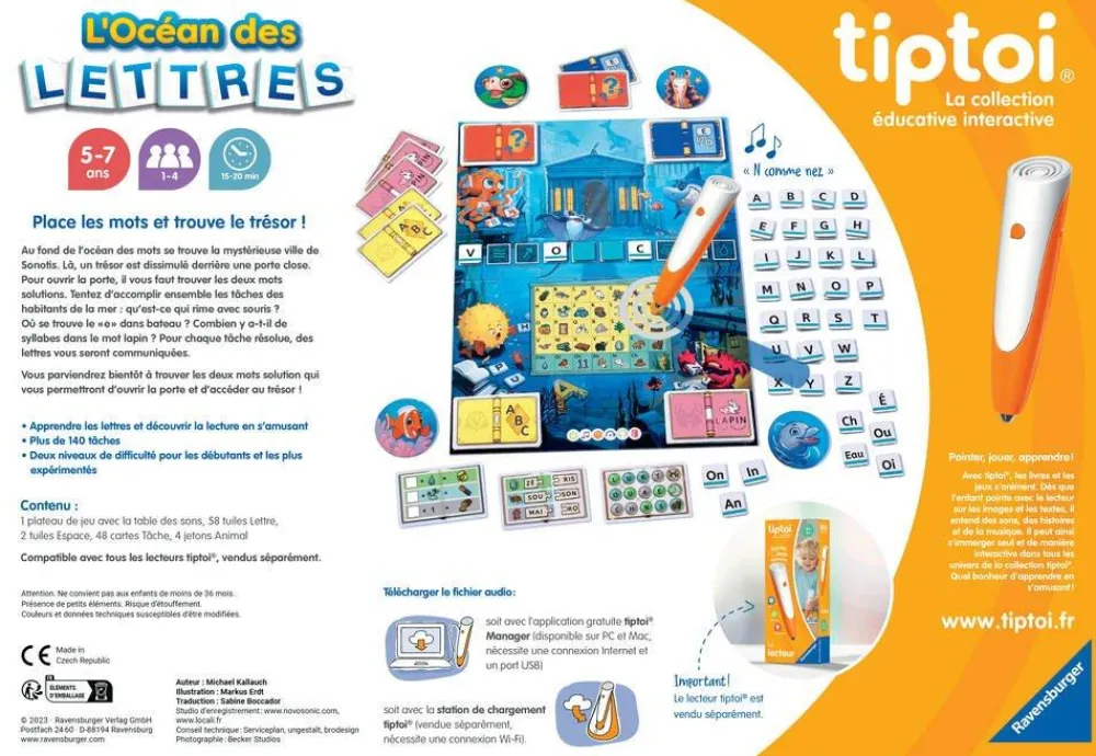 Ravensburger Jeu éducatif Tip Toi - L'océan des lettres^ Apprentissage Des Lettres Et Écritures