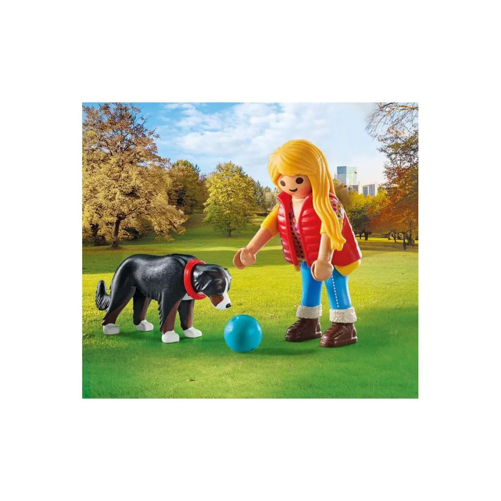Playmobil Jeune fille avec chien de montagne MY LIFE 71738^ Le Sport, Les Loisirs Et Les Vacances