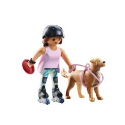 Playmobil Jeune fille rolleuse avec Retriever MY LIFE 71739^ Le Sport, Les Loisirs Et Les Vacances