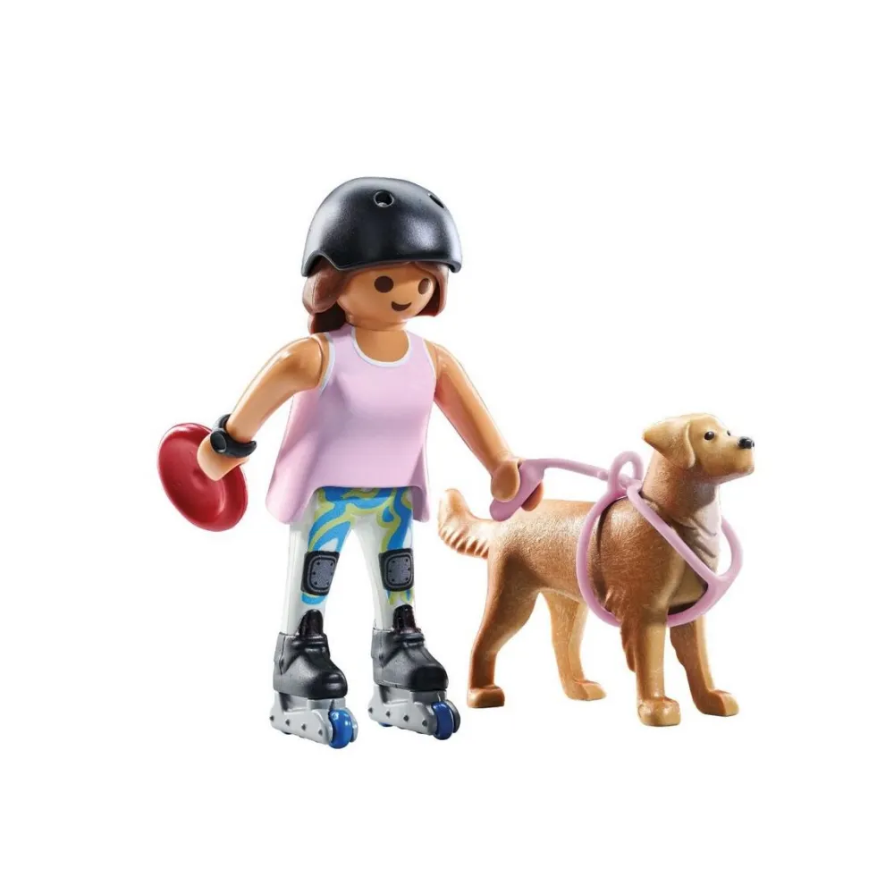 Playmobil Jeune fille rolleuse avec Retriever MY LIFE 71739^ Le Sport, Les Loisirs Et Les Vacances
