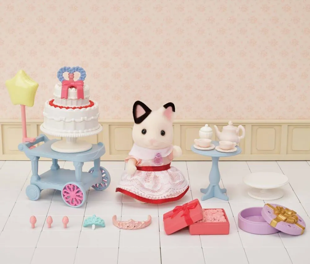 Sylvanian Families La fille chat bicolore et son goûter - 5646^ Mini-Univers