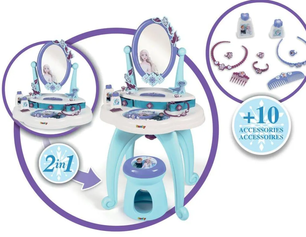 Smoby La Reine Des Neiges Coiffeuse 2 En 1^ Maquillage Et Beauté