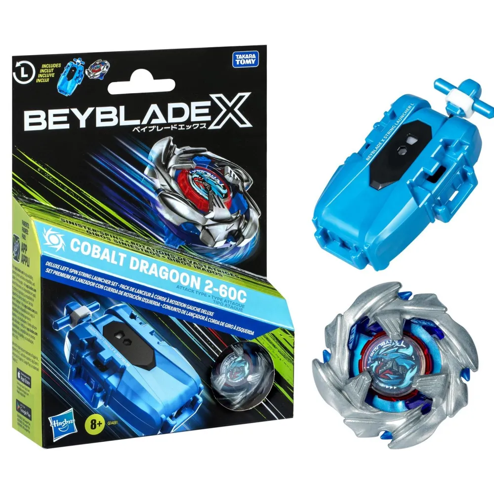 Hasbro Lanceur à corde Toupie Beyblade X Cobalt Dragoon^ Les Figurines Interactives Et À Fonction