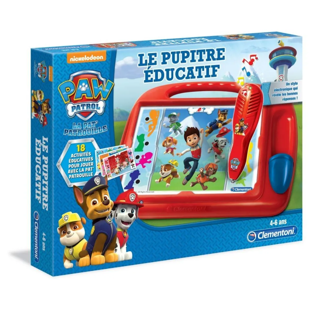 Clementoni Le pupitre éducatif Pat Patrouille^ Apprentissages Des Chiffres Et Calculs|Apprentissage Des Formes Et Couleurs