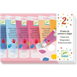 Djeco Les Couleurs - 6 tubes de peinture aux Doigts^ Peinture