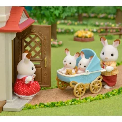 Sylvanian Families Les Jumeaux lapin chocolat et poussette double - 5432^ Mini-Univers|Les Héros Et Personnages