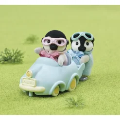 Sylvanian Families Les jumeaux pingouin et leur voiture - 5695^ Mini-Univers