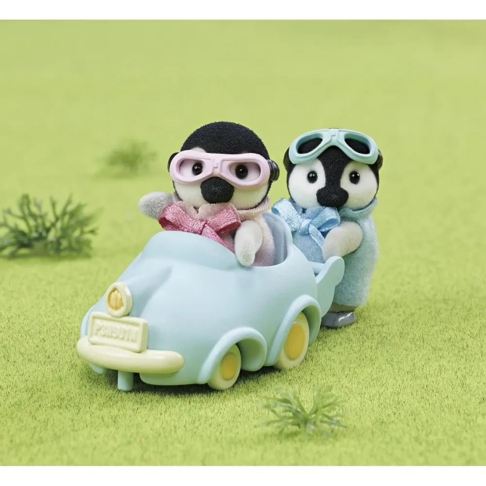 Sylvanian Families Les jumeaux pingouin et leur voiture - 5695^ Mini-Univers