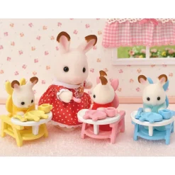 Sylvanian Families Les triplés lapin chocolat et accessoires puériculture - 5532^ Mini-Univers|Les Héros Et Personnages