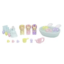 Sylvanian Families Les triplés lapin crème et accessoires - 5707^ Mini-Univers