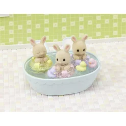 Sylvanian Families Les triplés lapin crème et accessoires - 5707^ Mini-Univers