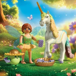 Playmobil Licorne Fleur d'arc-en-ciel avec fée Magic Unicorn 71840^ Les Princesses Et Fées