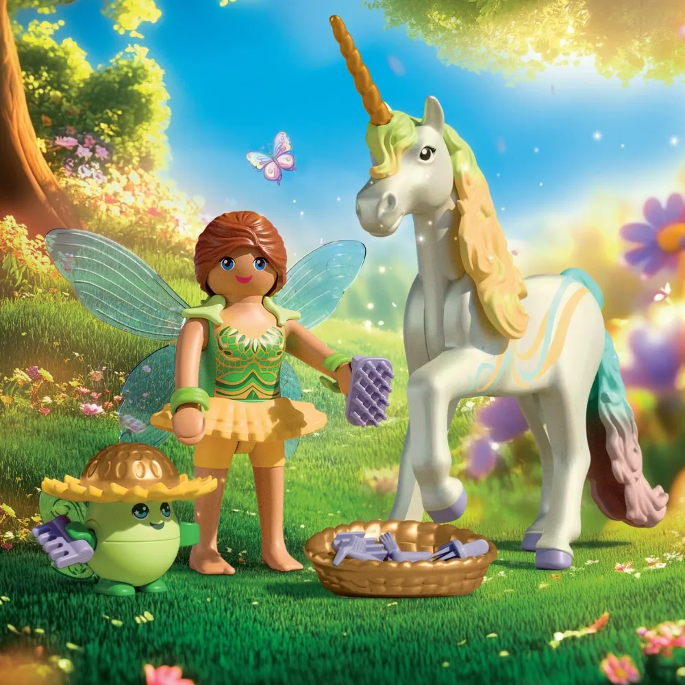 Playmobil Licorne Fleur d'arc-en-ciel avec fée Magic Unicorn 71840^ Les Princesses Et Fées