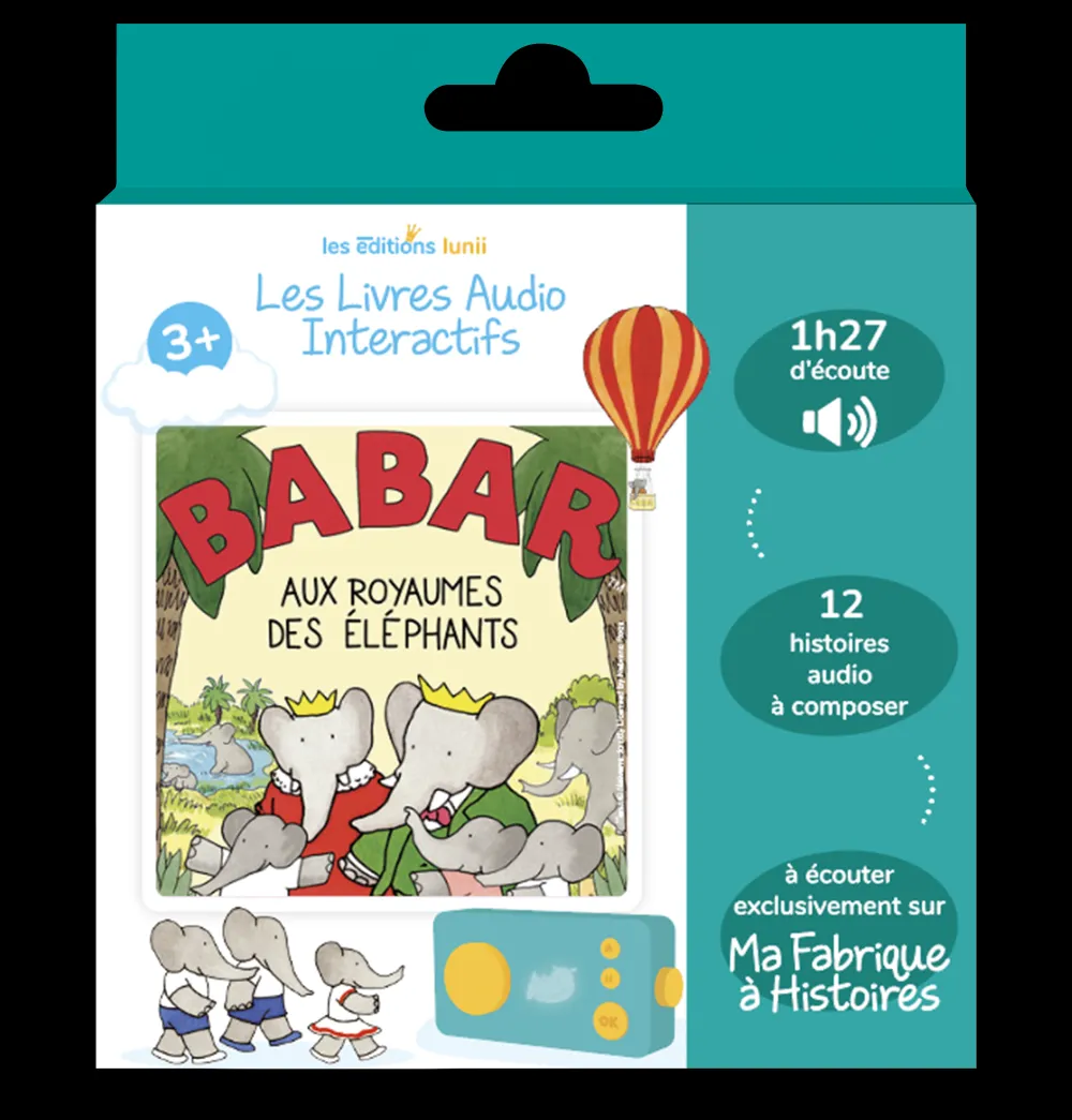 LUNII - Coffret album Babar au royaume Livre audio interactif^ Ordinateurs Et Tablettes Éducatives