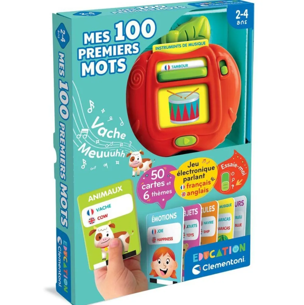 Clementoni Mes 100 premiers mots bilingues Francais/Anglais - Education^ Autres Apprentissages