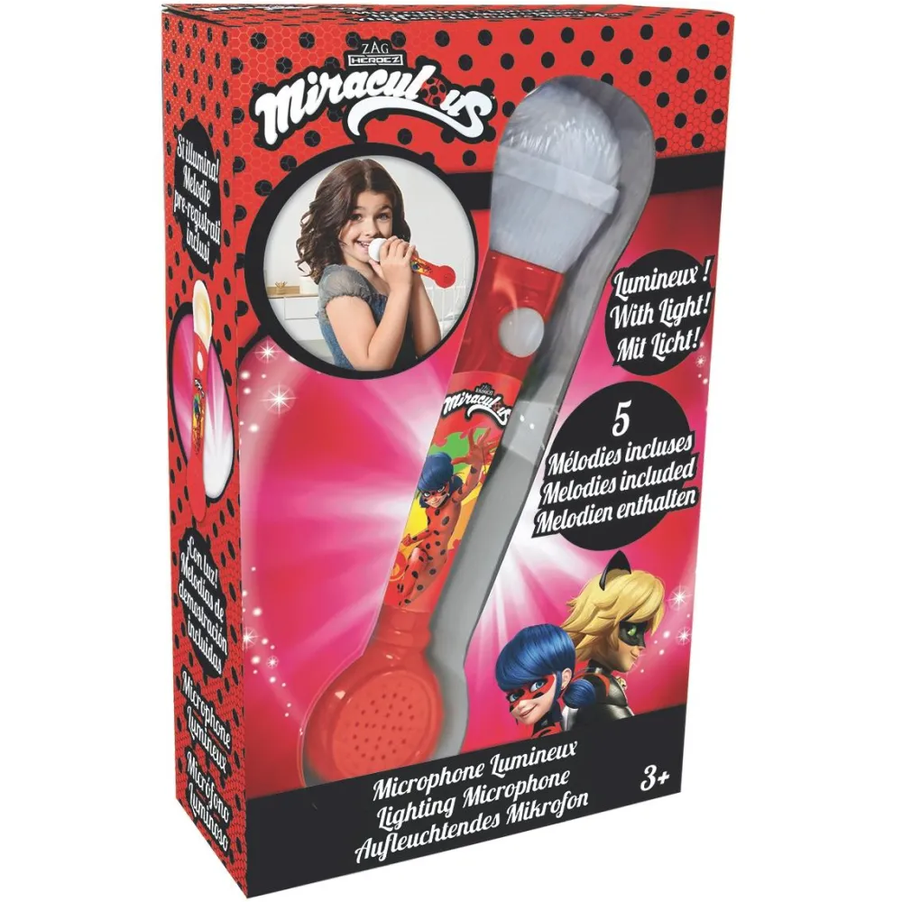 Lexibook Micro lumineux Miraculous^ Karaoké, Lecteurs Cd Et Mp3 Et Casques