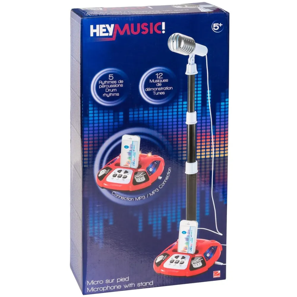 Hey Music Micro sur pied^ Karaoké, Lecteurs Cd Et Mp3 Et Casques