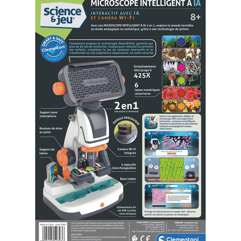 Clementoni Microscope digital WIFI^ Physique Et Chimie