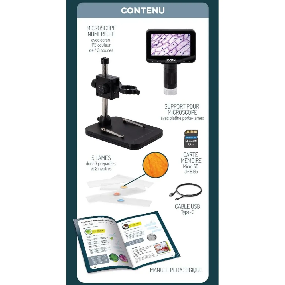 Lisciani Giochi Microscope Hi-Tech éducatif et numérique^ Physique Et Chimie
