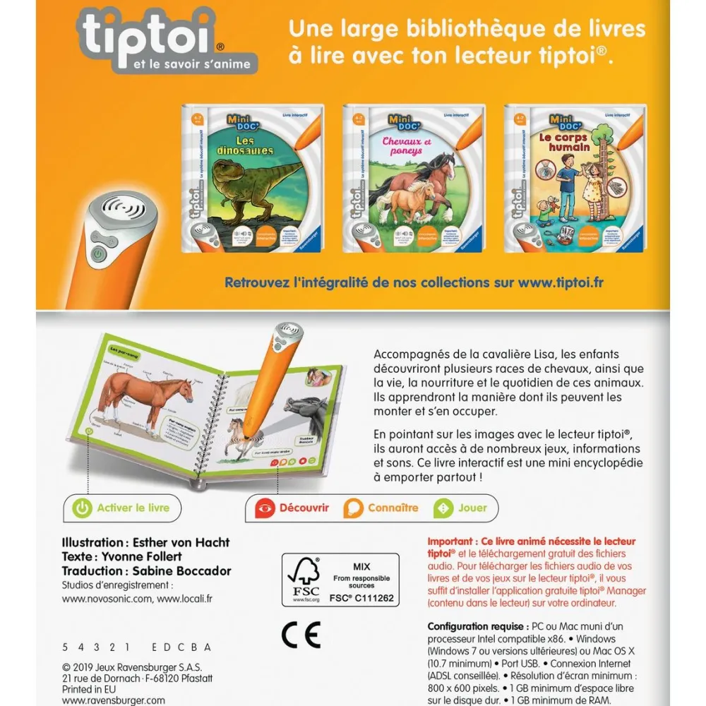 Ravensburger Mini doc Tiptoi chevaux et poneys^ Stylos Interactifs
