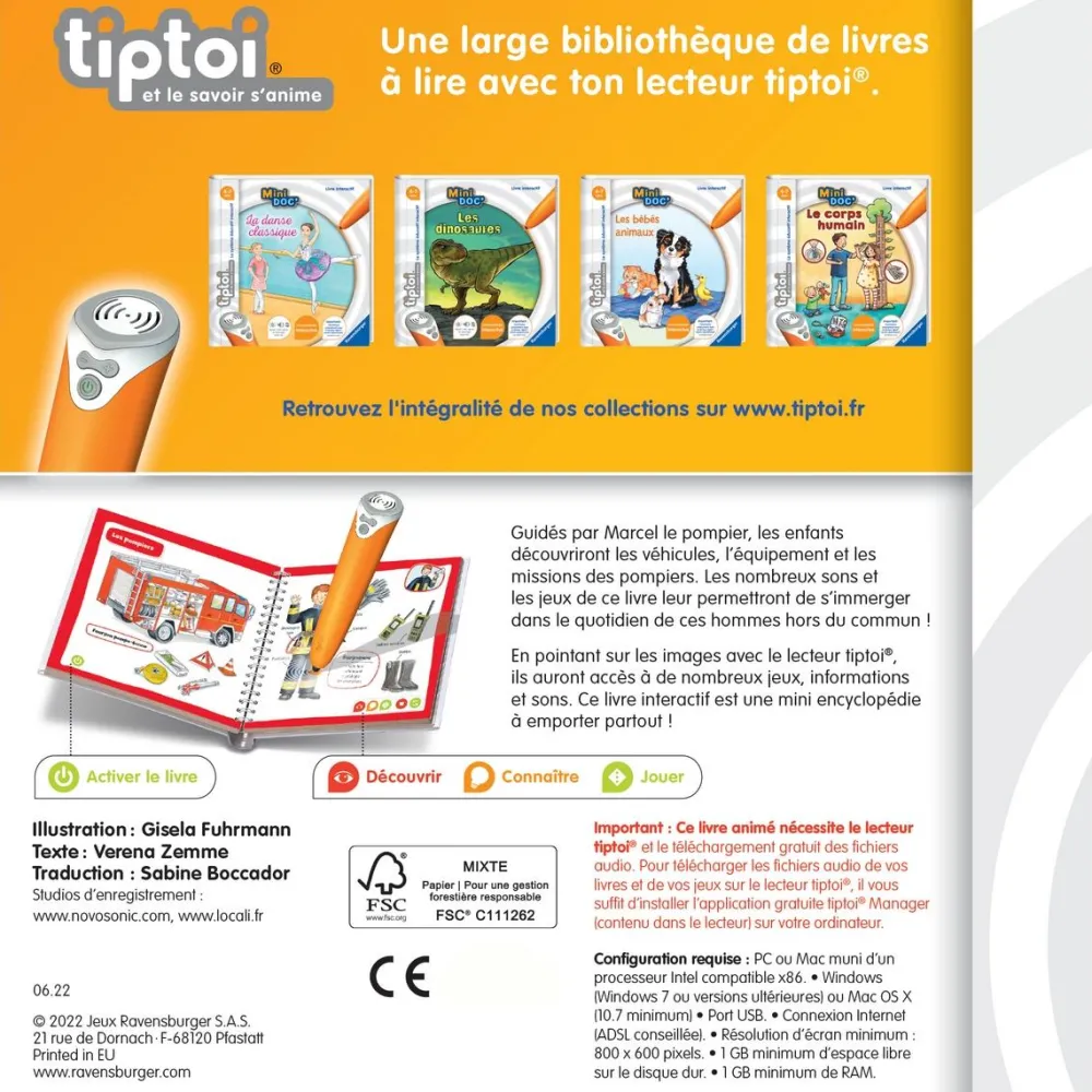 Ravensburger Mini doc Tiptoi les pompiers^ Stylos Interactifs