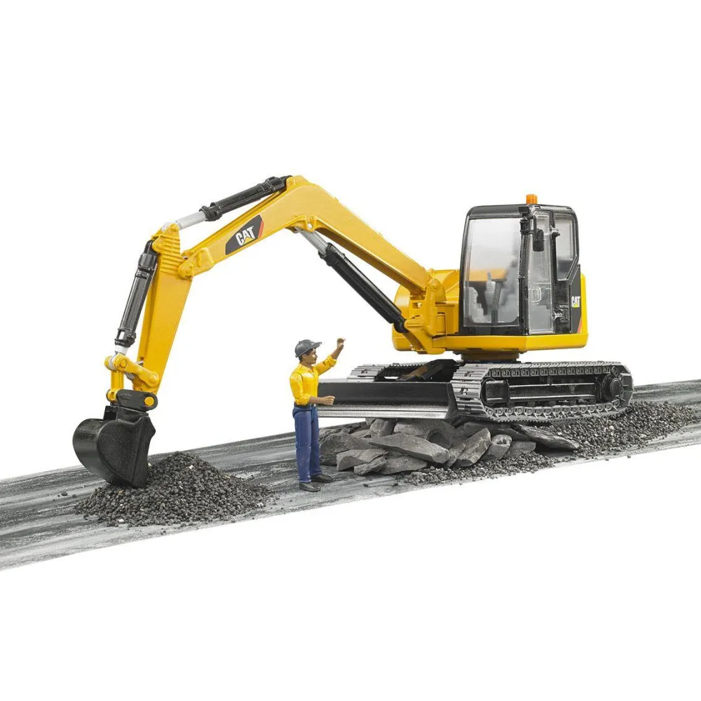 Bruder Mini pelleteuse caterpillar et figurine^ Véhicules Agricoles Et De Chantier