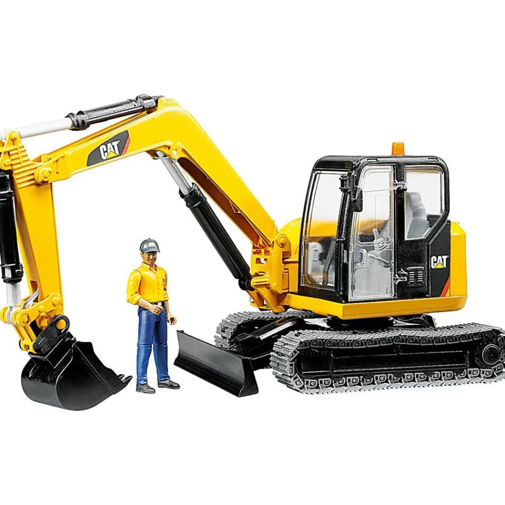 Bruder Mini pelleteuse caterpillar et figurine^ Véhicules Agricoles Et De Chantier