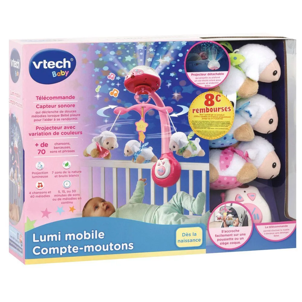Varta Mobile Lumi compte-moutons rose^ Mobiles Et Veilleuses