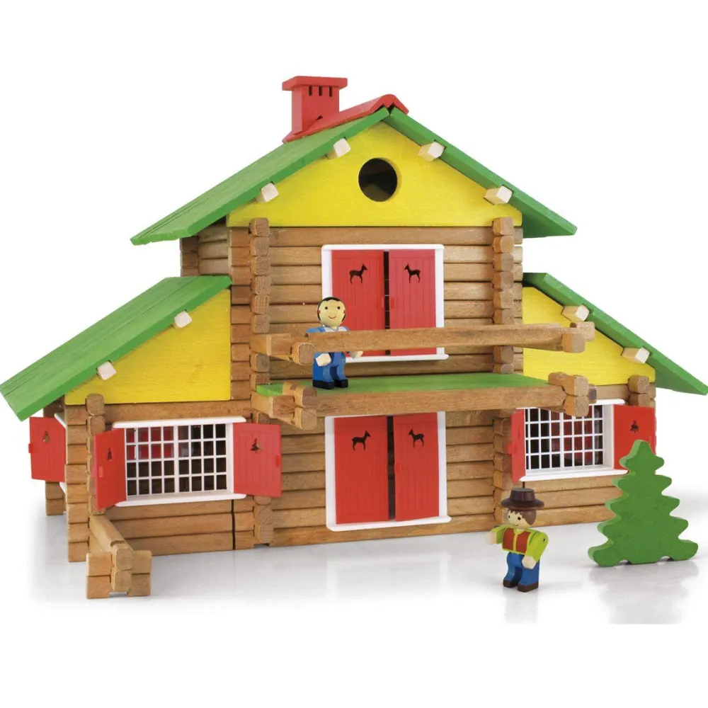 Jeujura Mon chalet en bois - 240 pieces^ Jeux De Construction En Bois