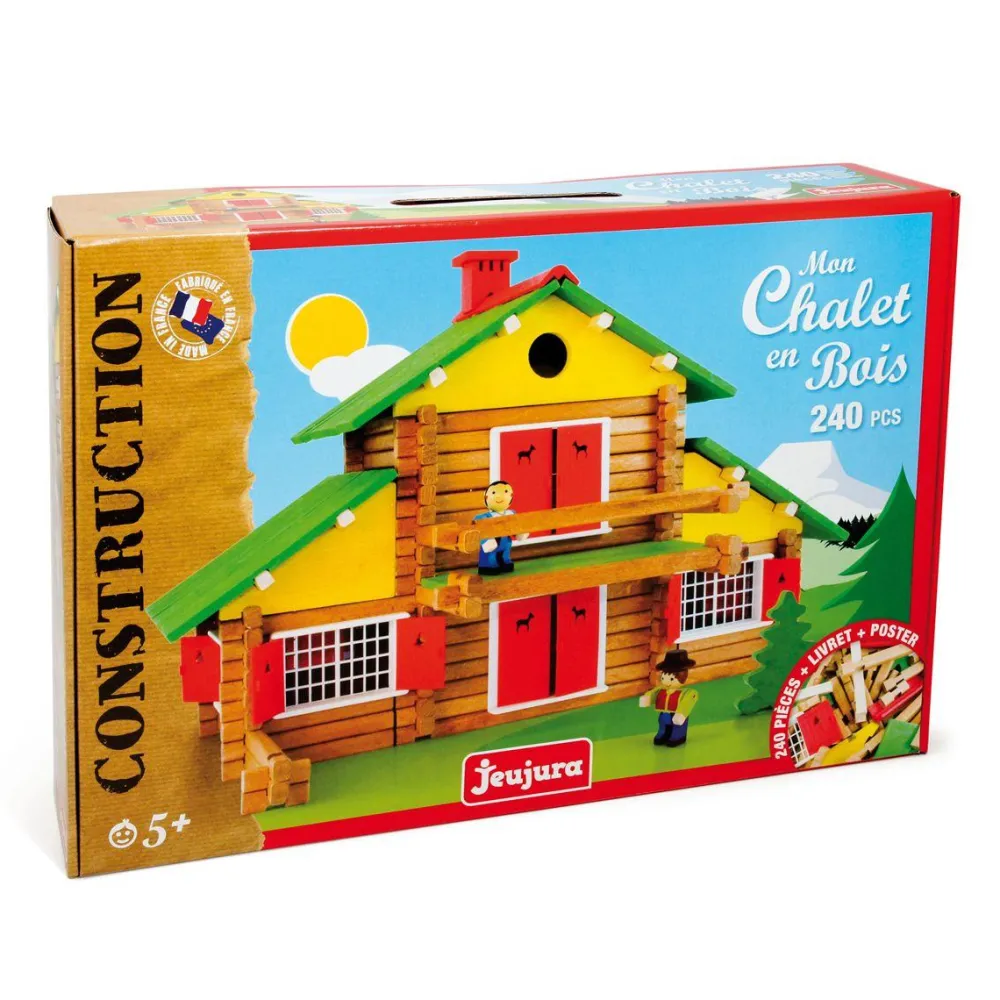 Jeujura Mon chalet en bois - 240 pieces^ Jeux De Construction En Bois