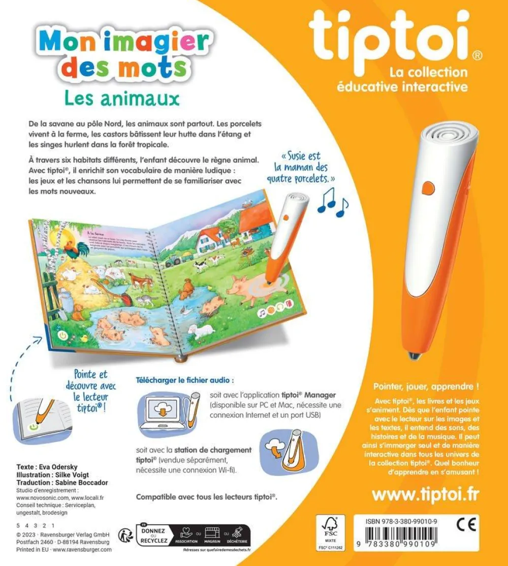 Ravensburger Mon imagier des mots Tip Toi - Les animaux^ Apprentissage Des Animaux Et De La Nature