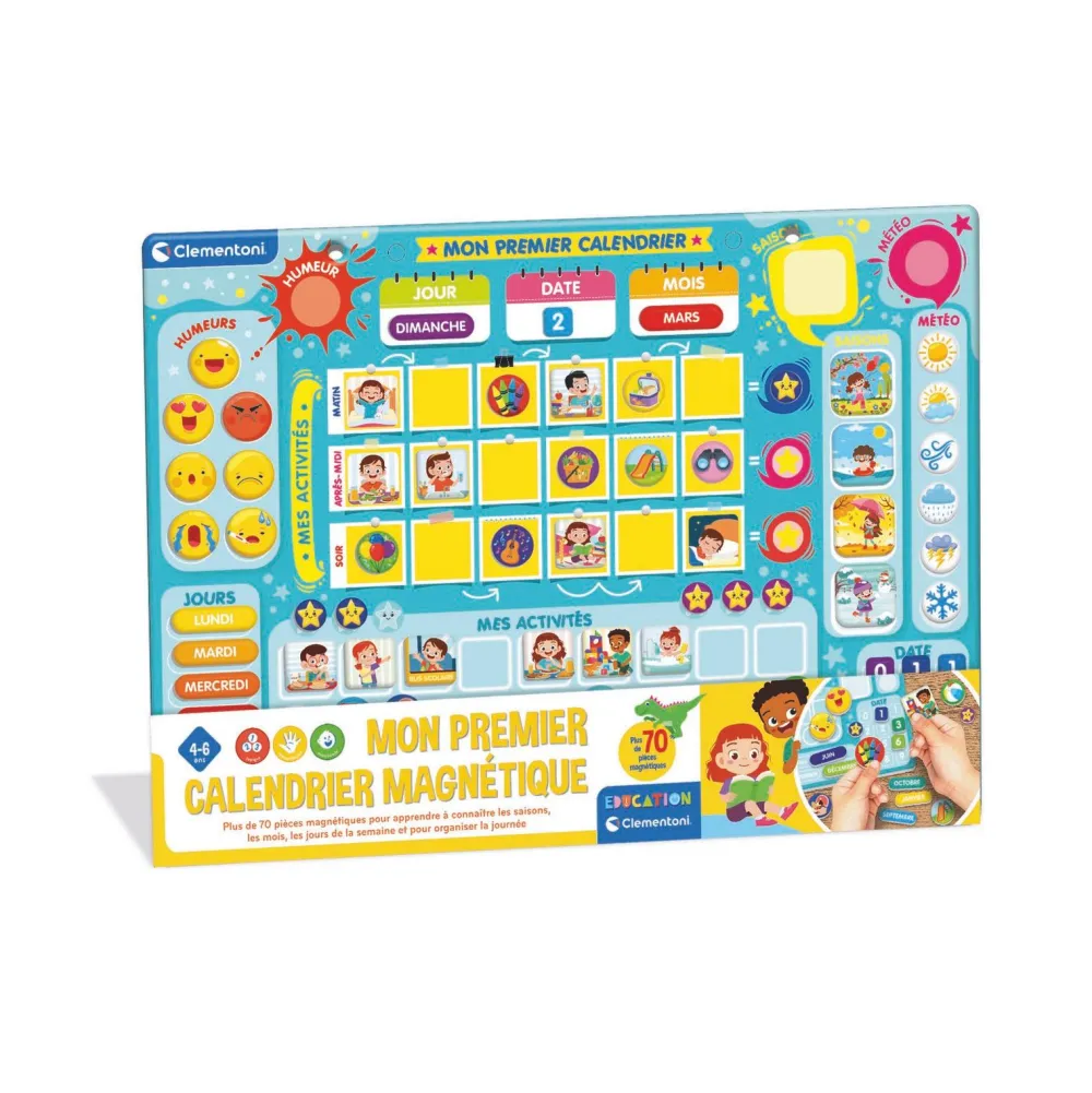 Clementoni Mon premier calendrier magnétique^ Apprentissage Du Temps Et De La Saisonnalité