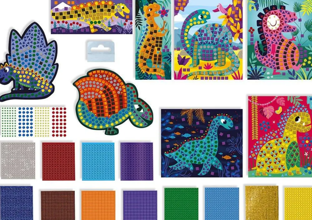 Janod Mosaïques Les ateliers du calme Dinosaures^ Sables, Paillettes Et Mosaïques