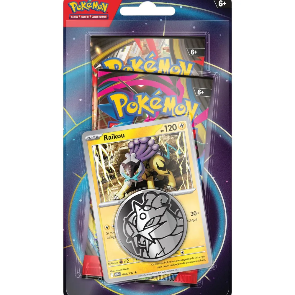 Asmodu00e9e Pack 2 boosters Pokemon Janvier 2026 avec carte promo Raikoo^ Cartes À Collectionner