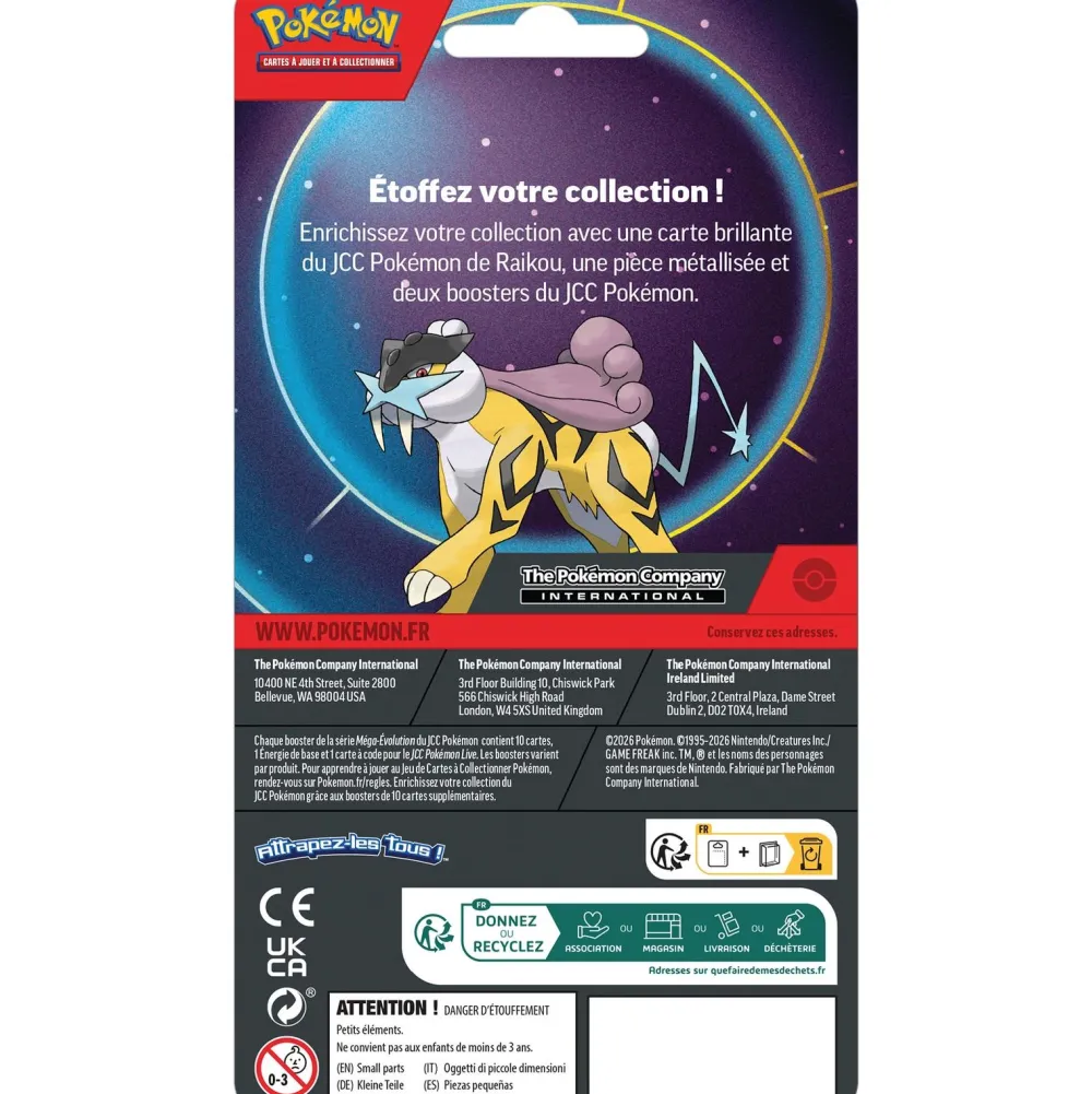 Asmodu00e9e Pack 2 boosters Pokemon Janvier 2026 avec carte promo Raikoo^ Cartes À Collectionner