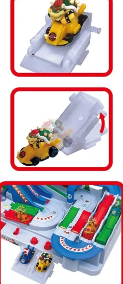 Epoch Games Pack 2 véhicules Bowser et Toad - Extension Mario Kart deluxe Racing DX^ Petites Voitures