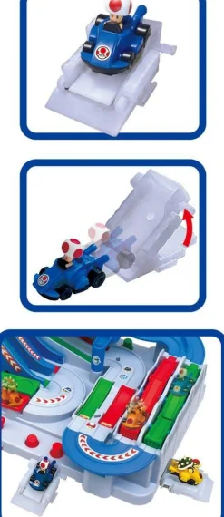 Epoch Games Pack 2 véhicules Bowser et Toad - Extension Mario Kart deluxe Racing DX^ Petites Voitures
