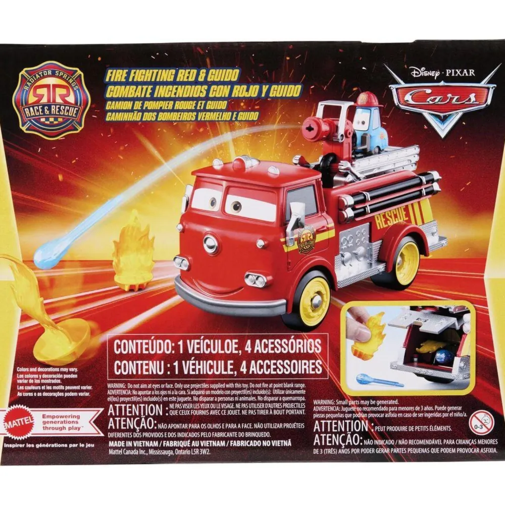 Mattel Pack Camion de pompier rouge et Guido - Cars^ Camions Et Bus