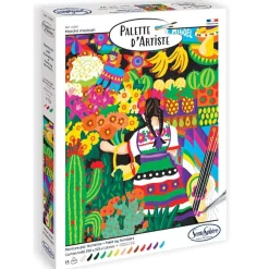 Sentosphu00e8re Palette d'artiste marché mexicain^ Peinture