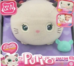 MGM Peluche Chat Purro Interactif^ Peluches Électroniques Interactives