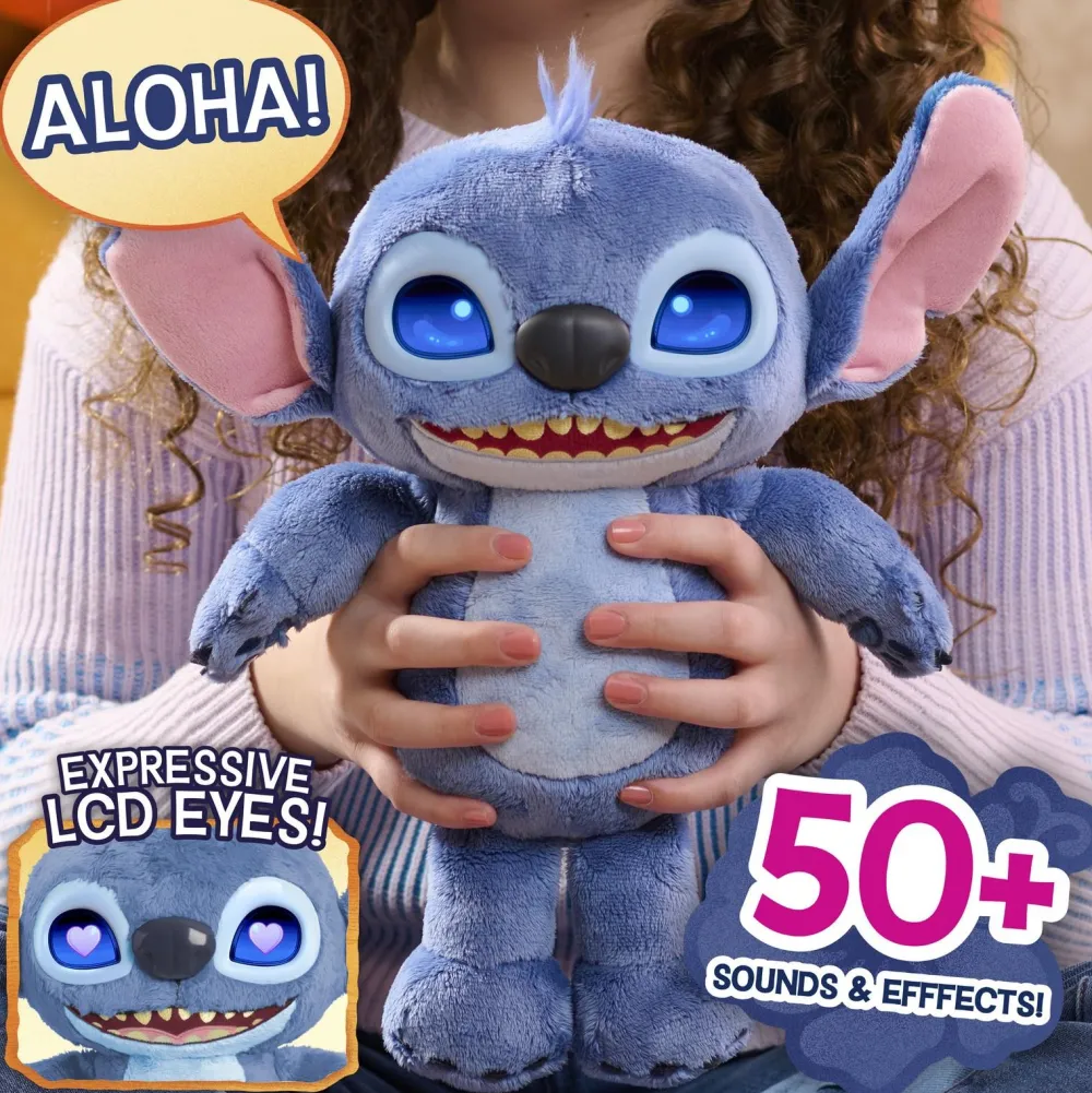 Just Play Peluche Stitch Le film Many moods 30 cm^ Peluches Électroniques Interactives
