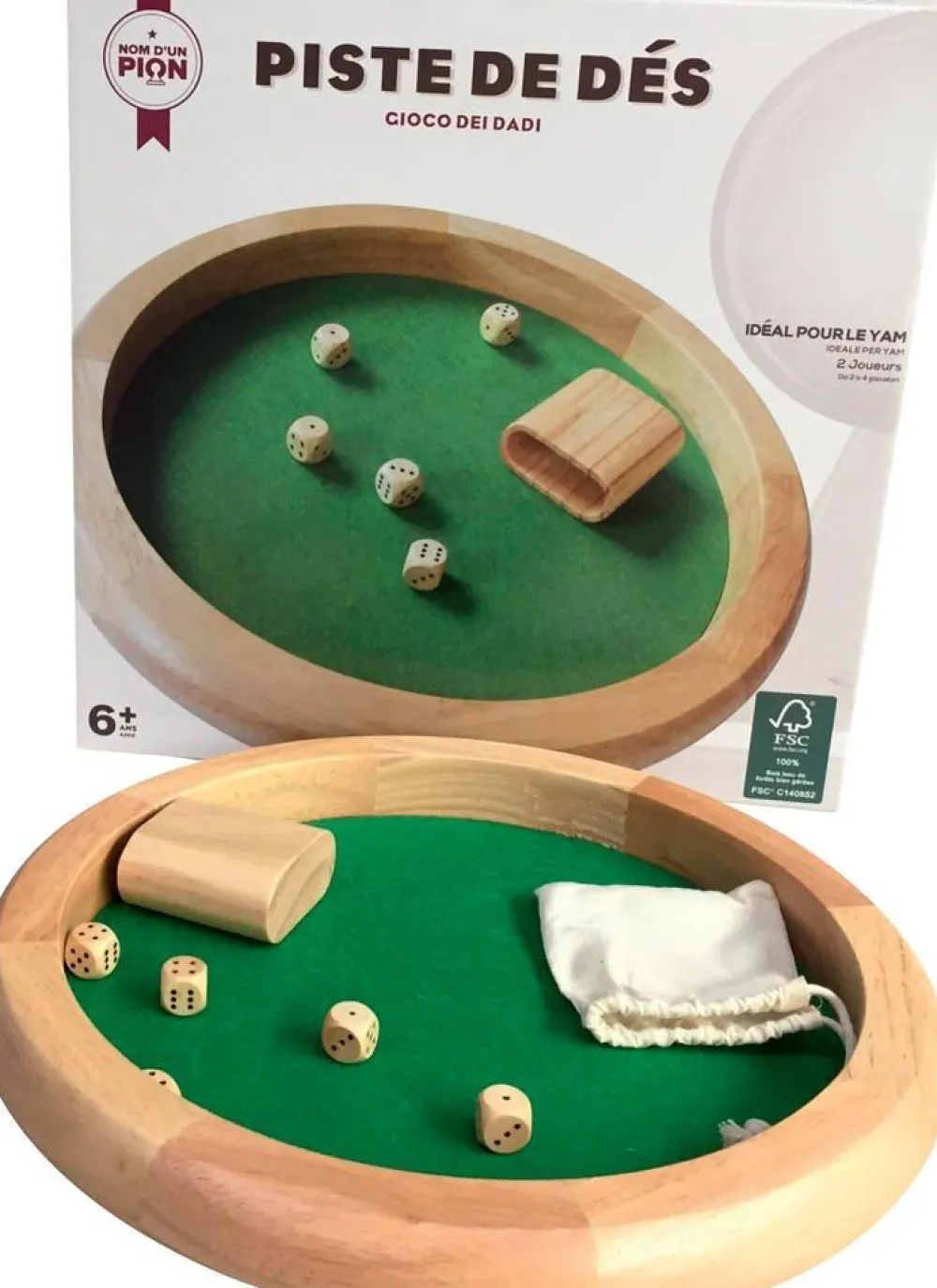 Nom d'un pion Piste De Dés En Bois^ Jeux Traditionnels Et Poker