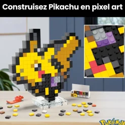 MEGA Pokémon Pixel ART Pikachu à construire^ Super Héros, Cinéma Et Jeux Vidéo
