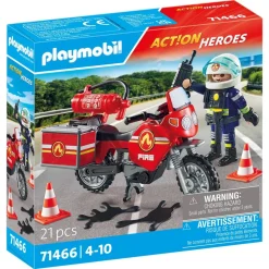 Playmobil Pompier et moto Action heroes 71466^ La Ville, La Police Et Les Secours
