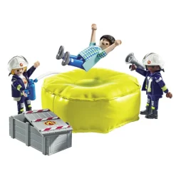 Playmobil Pompiers avec coussin de sauvetage Action heroes 71465^ La Ville, La Police Et Les Secours