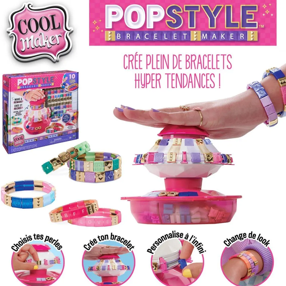 Spin Master Pop Style machine à bracelets - Cool Maker^ Perles, Bijoux Et Perles À Repasser